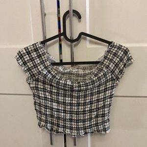 Plaid ruffle tank